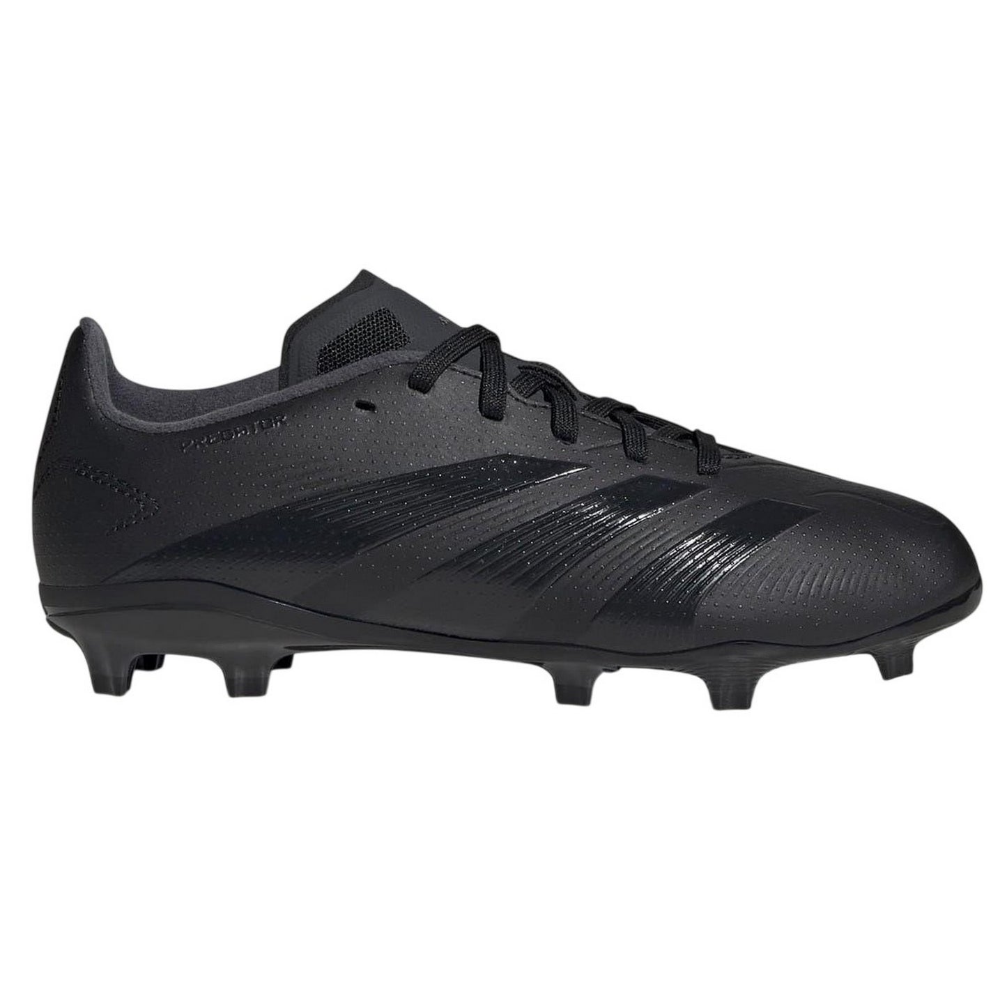 Black-Grey - Front - Adidas Childrens-Kids Predator 24 League Cleated Firm Ground Football Boots
