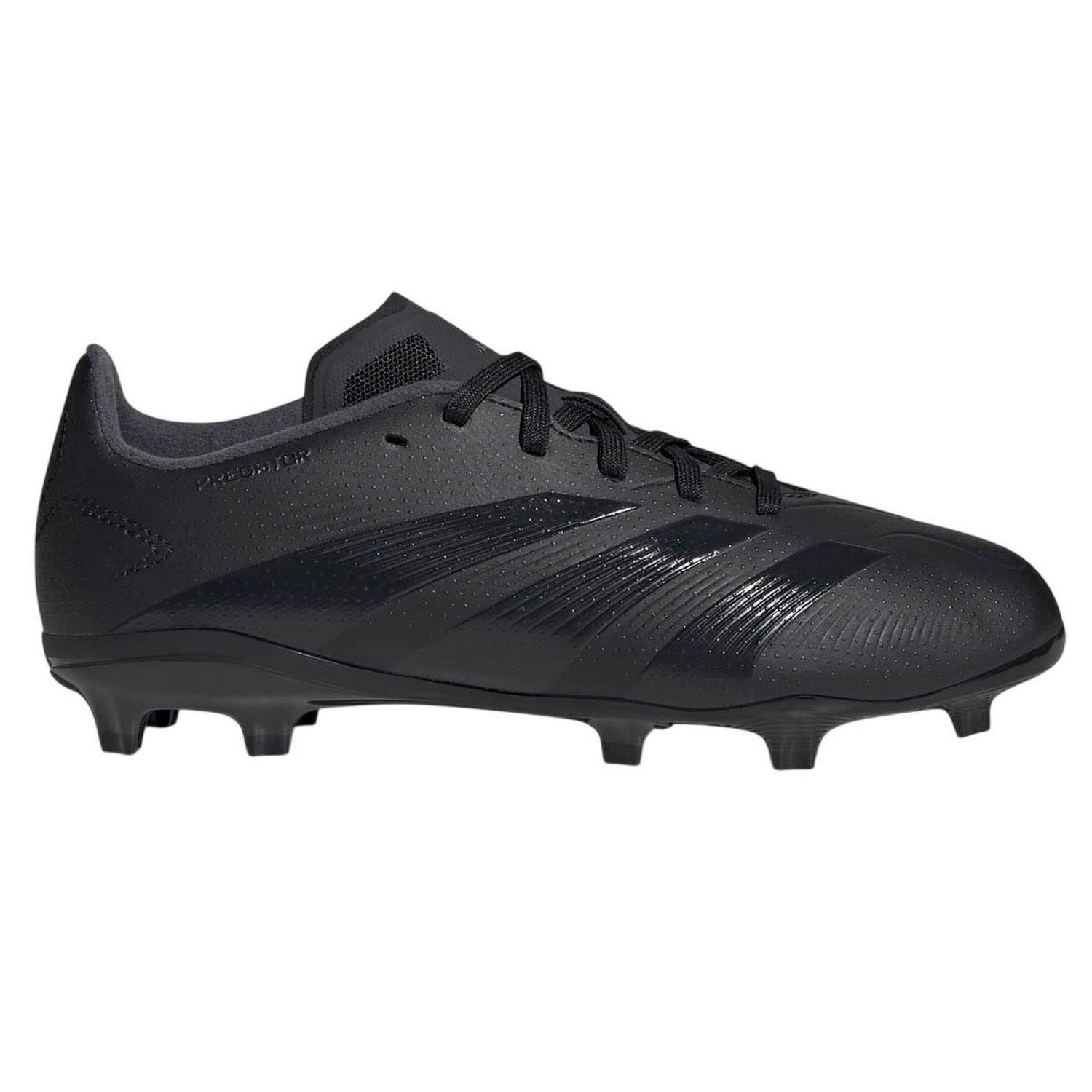 Black-Grey - Front - Adidas Childrens-Kids Predator 24 League Cleated Firm Ground Football Boots