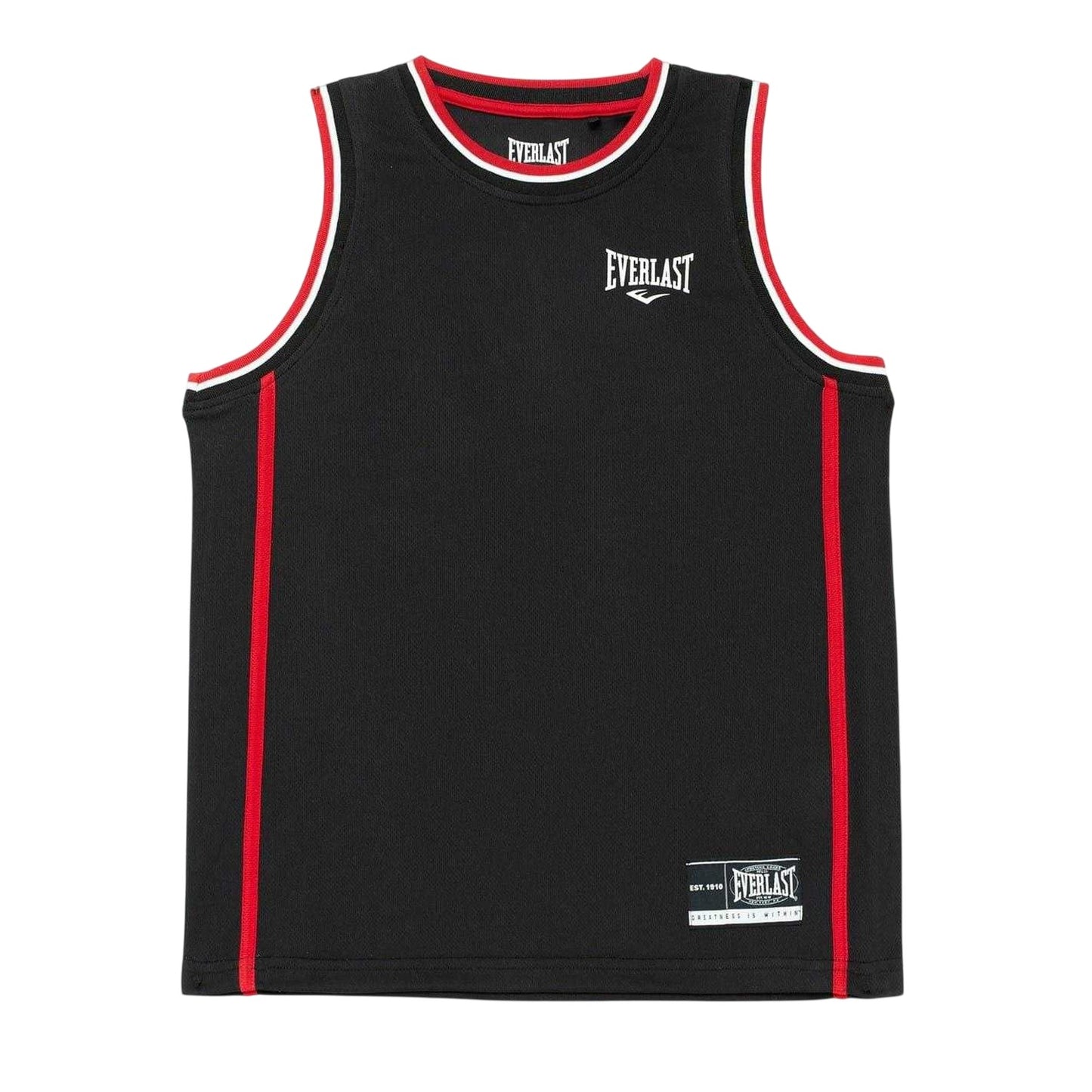 Black-Red - Back - Everlast Childrens-Kids Polyester Top & Bottom Set Set