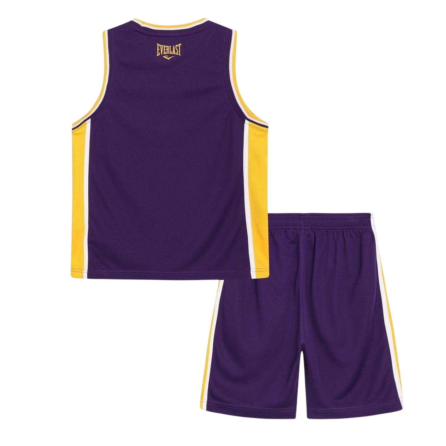 Purple-Yellow - Back - Everlast Childrens-Kids Polyester Top & Bottom Set Set