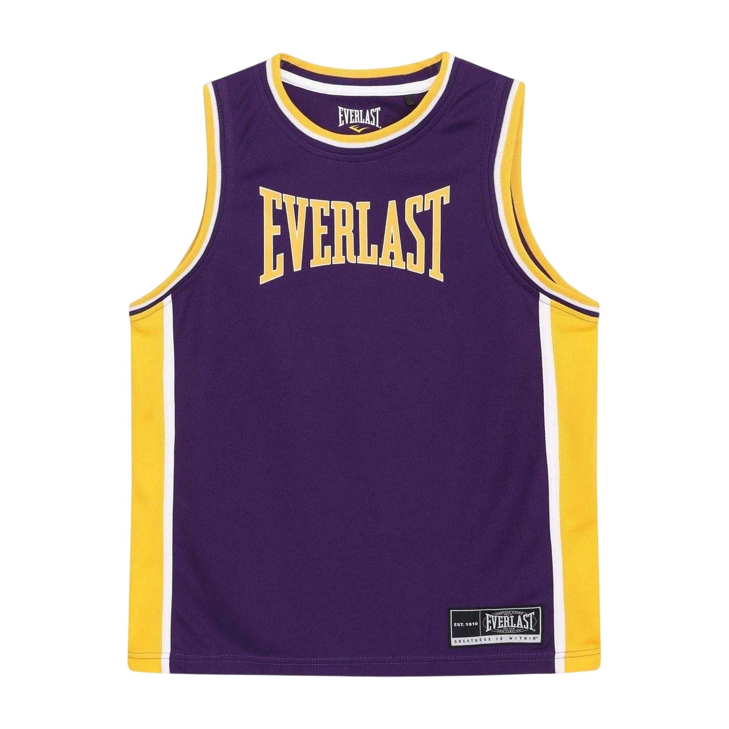 Purple-Yellow - Side - Everlast Childrens-Kids Polyester Top & Bottom Set Set