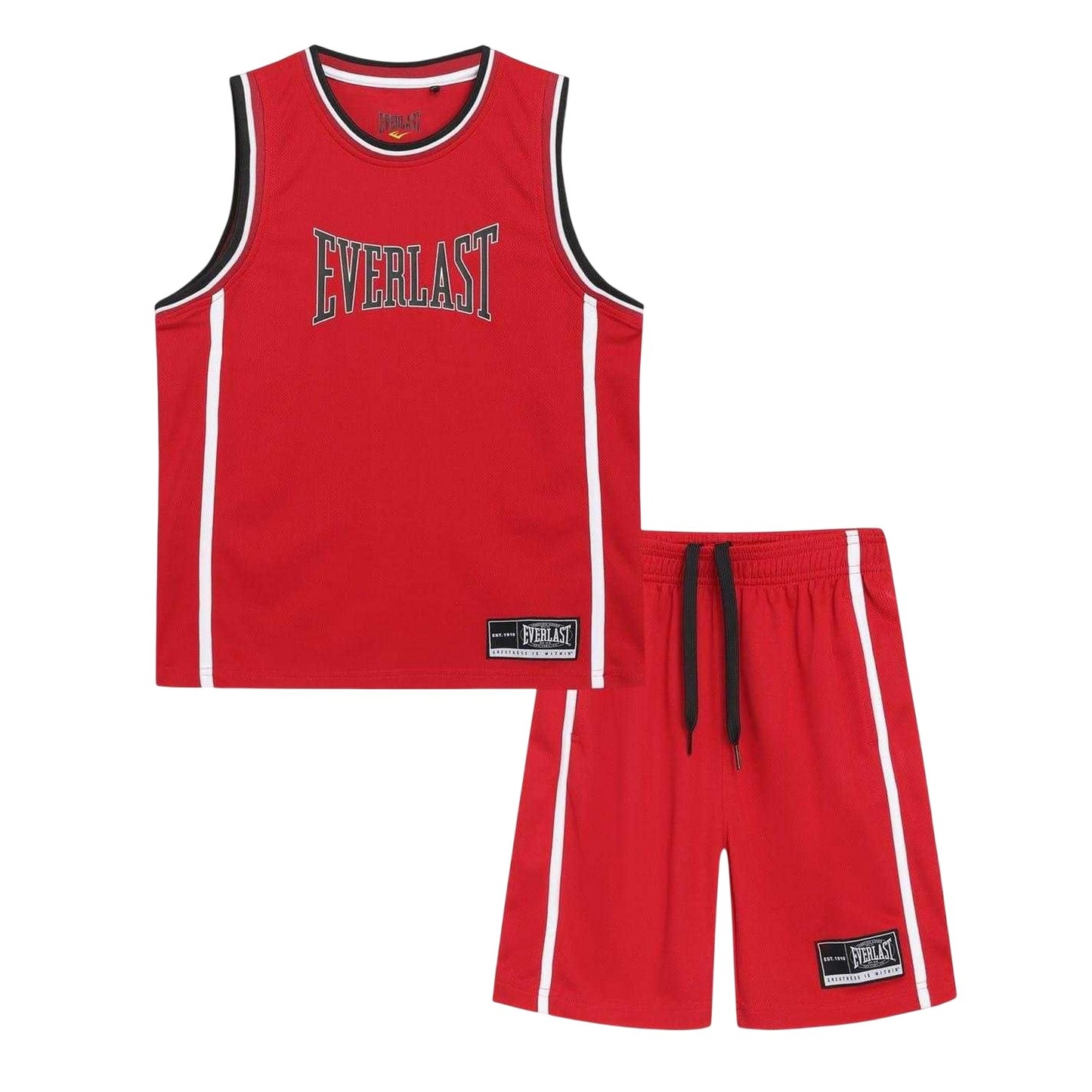 Red-Black - Front - Everlast Childrens-Kids Polyester Top & Bottom Set Set