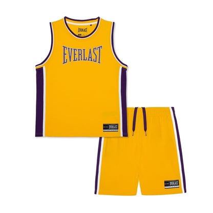 Yellow-Purple - Front - Everlast Childrens-Kids Polyester Top & Bottom Set Set