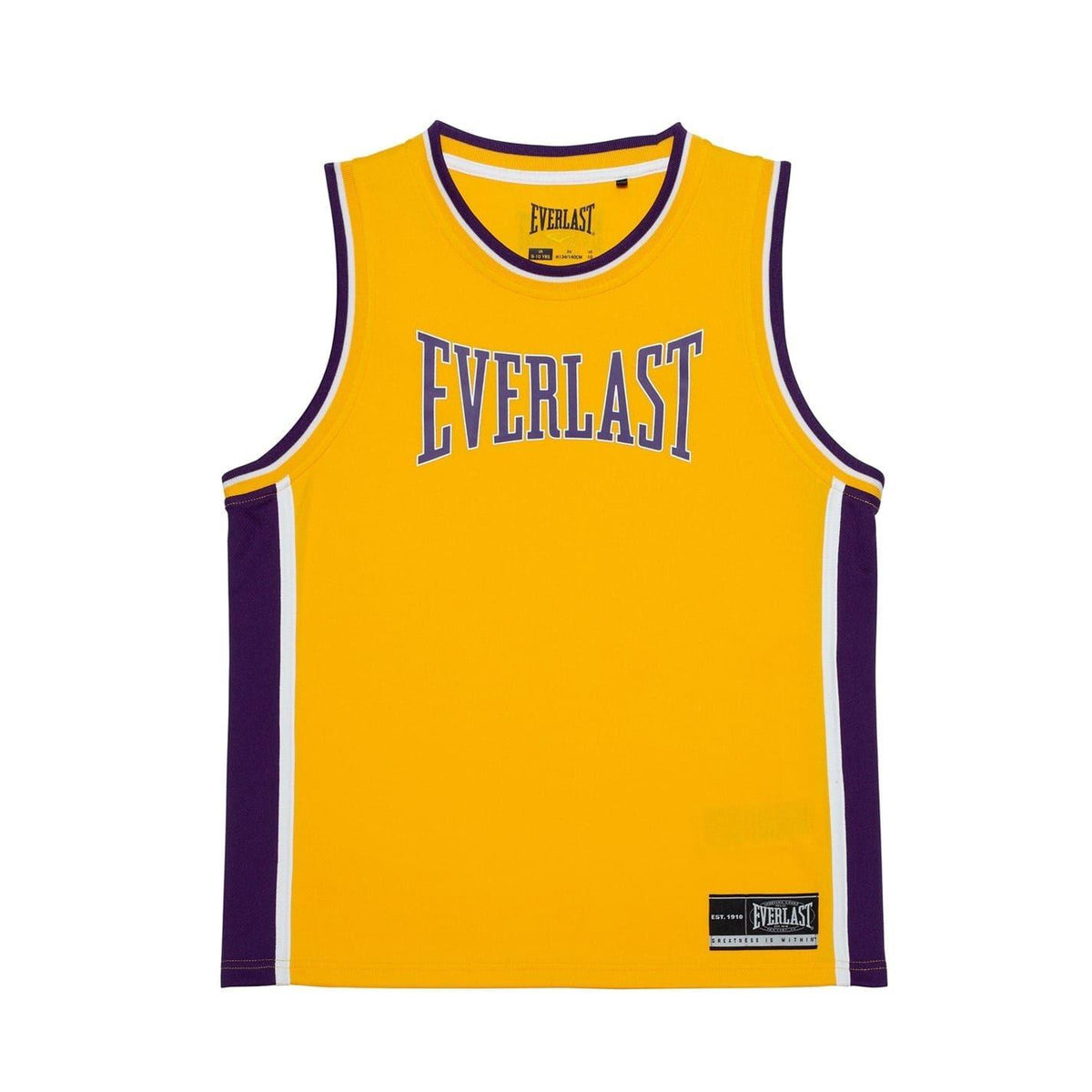 Yellow-Purple - Back - Everlast Childrens-Kids Polyester Top & Bottom Set Set