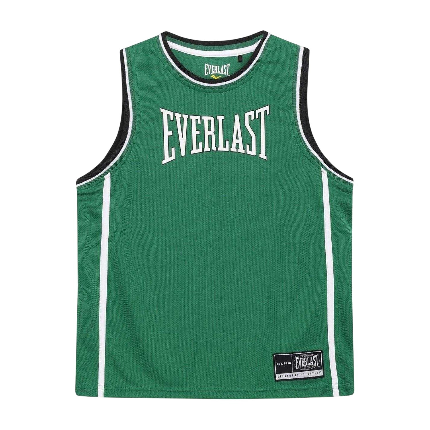 Green-White - Side - Everlast Childrens-Kids Polyester Top & Bottom Set Set