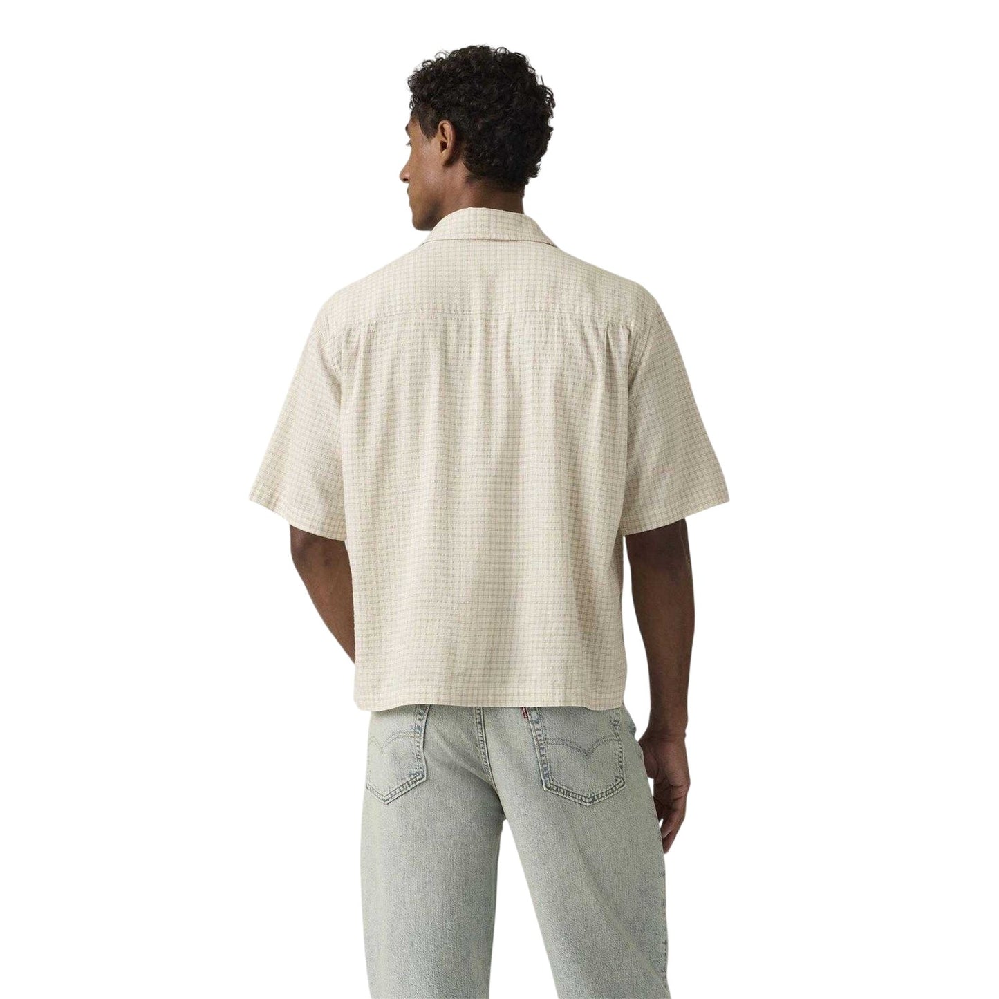 White - Back - Levis Mens Criss-Cross Western Boxy Short-Sleeved Shirt