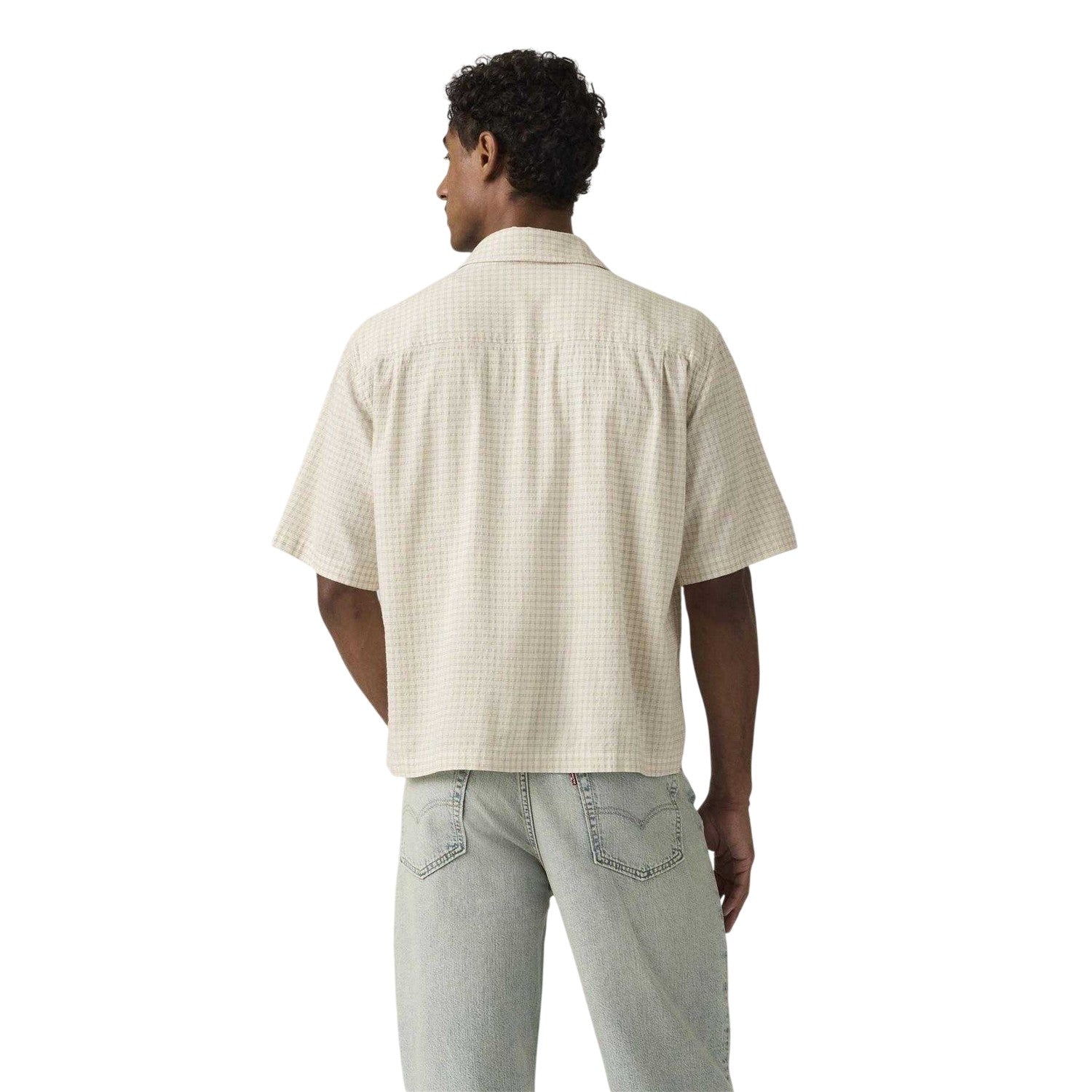 White - Back - Levis Mens Criss-Cross Western Boxy Short-Sleeved Shirt