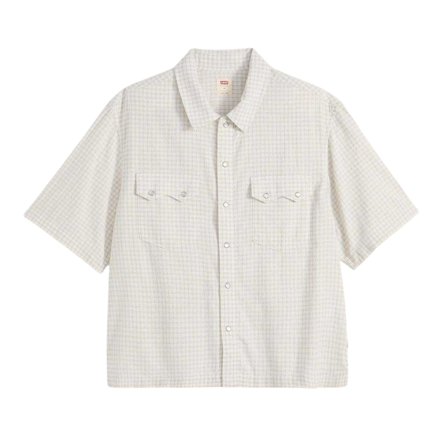 White - Front - Levis Mens Criss-Cross Western Boxy Short-Sleeved Shirt