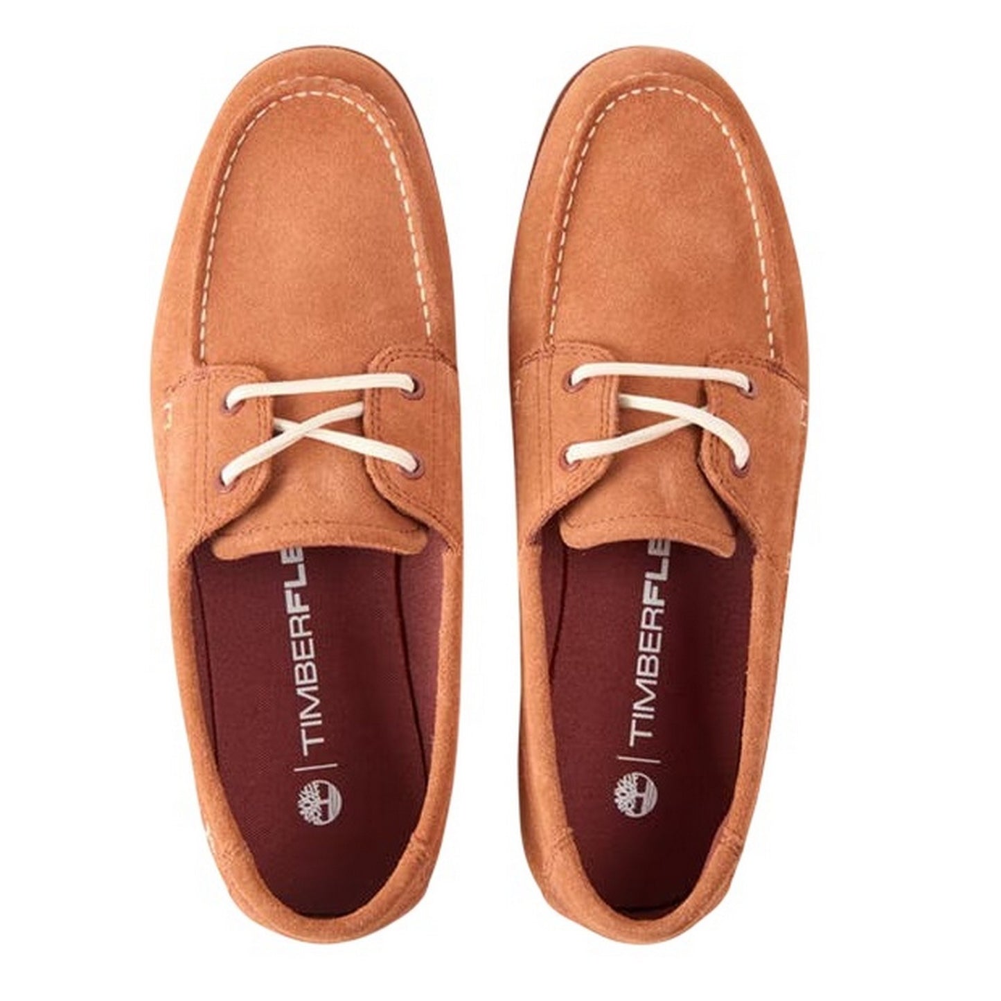 Brown - Side - Timberland Mens Grafton Bay Suede Moc Toe Flat Loafers