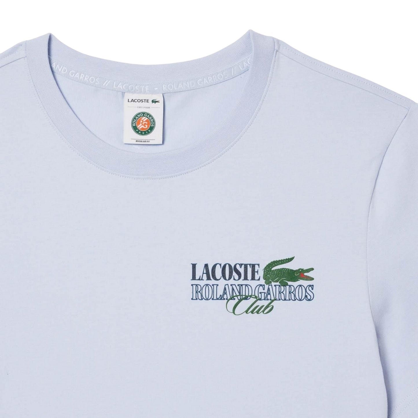 Blue - Side - Lacoste Mens Roland Garro Edition Cotton Tennis T-Shirt