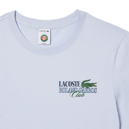 Blue - Side - Lacoste Mens Roland Garro Edition Cotton Tennis T-Shirt