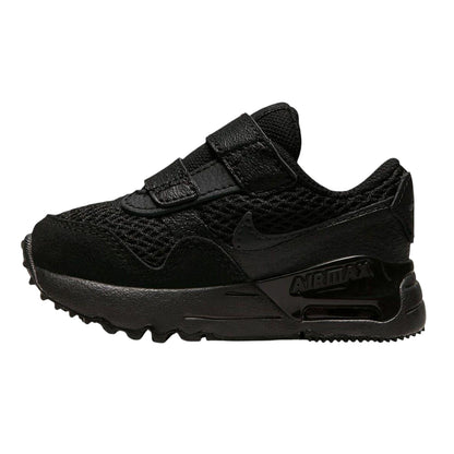 Black-Grey - Side - Nike Baby Air Max System Leather Trainers