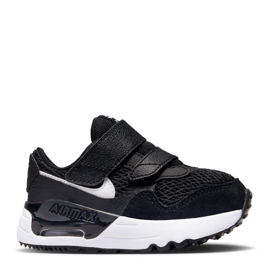 Black-White - Front - Nike Baby Air Max System Leather Trainers