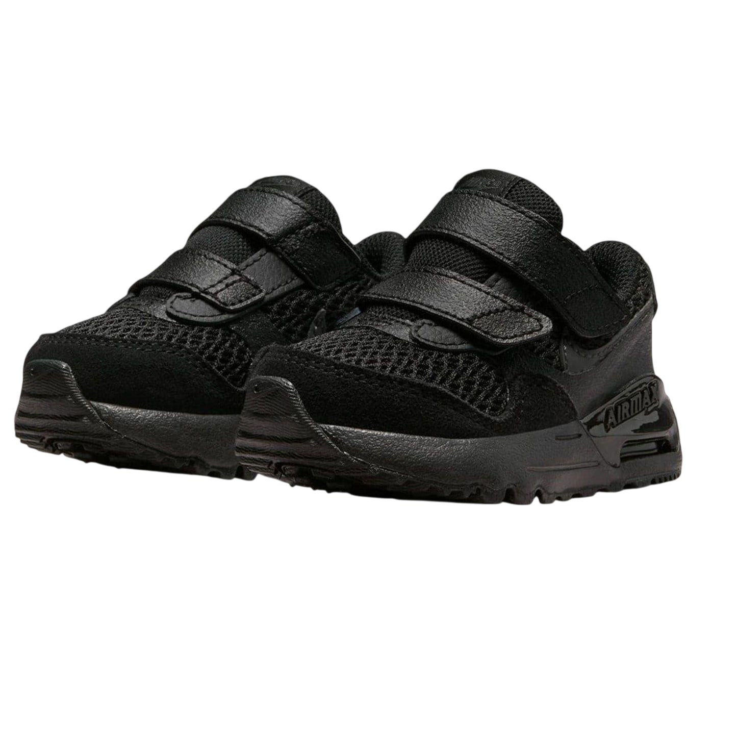Black-Grey - Front - Nike Baby Air Max System Leather Trainers