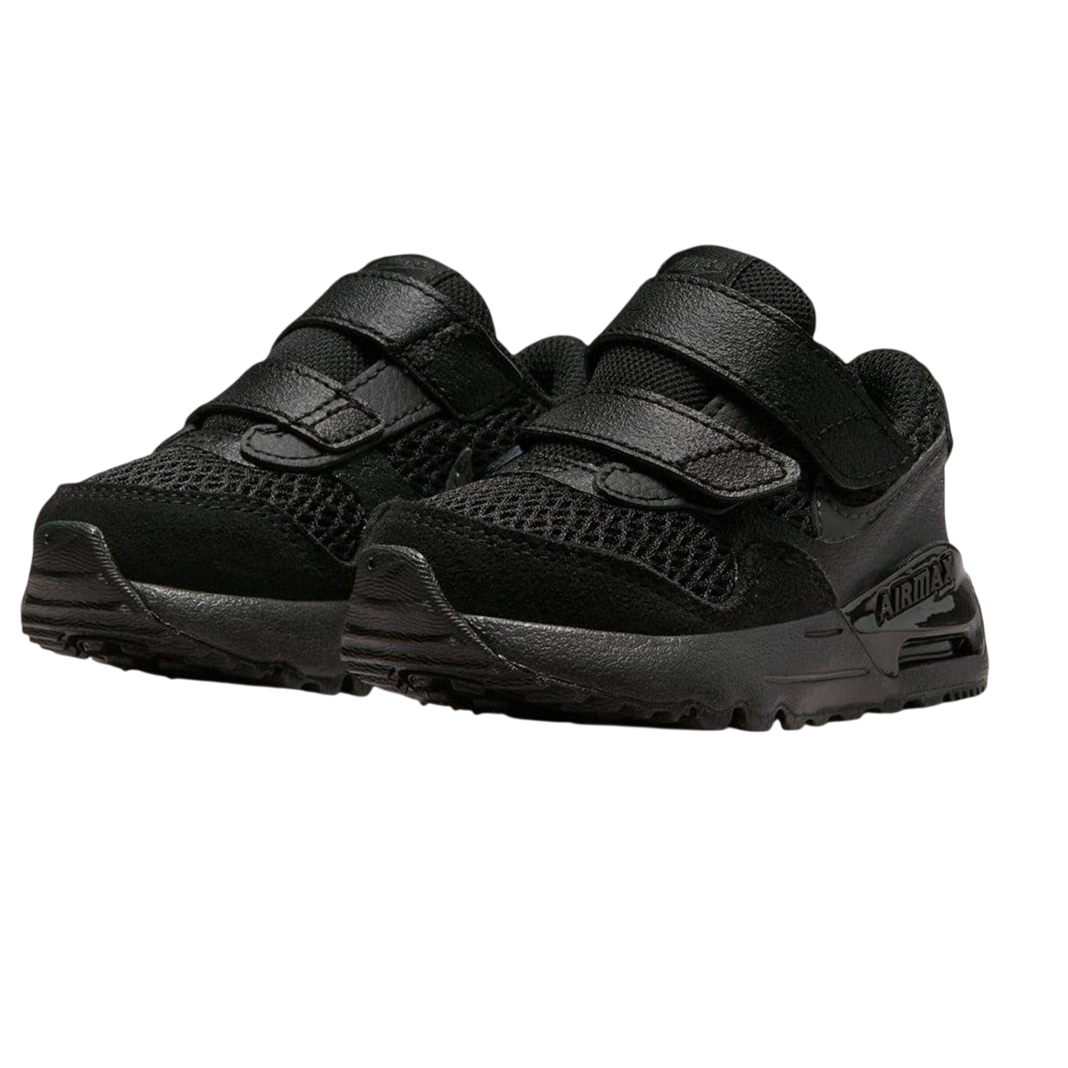 Black-Grey - Front - Nike Baby Air Max System Leather Trainers