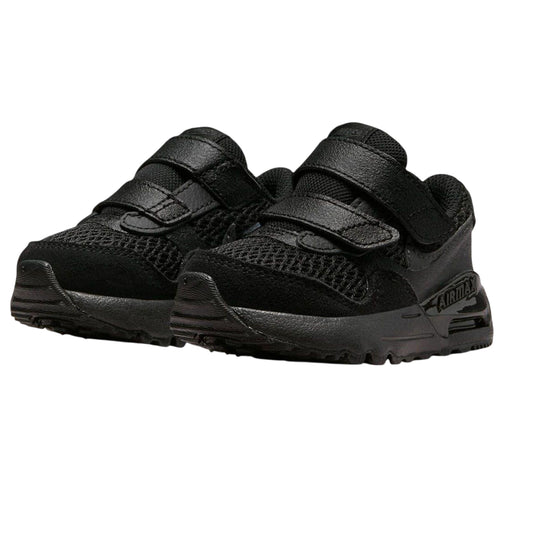 Black-Grey - Front - Nike Baby Air Max System Leather Trainers