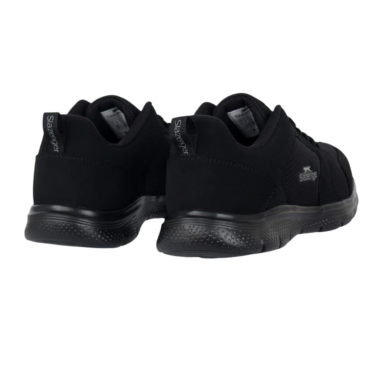 Black - Back - Slazenger Boys Force Leather Trainers