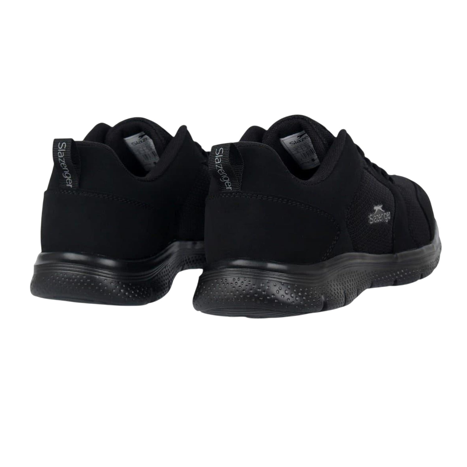 Black - Back - Slazenger Boys Force Leather Trainers