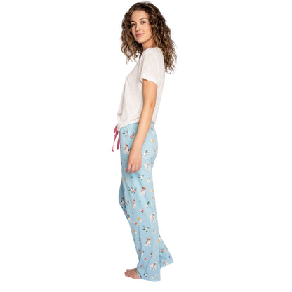 Light Blue - Back - PJ Salvage Womens-Ladies Playful Lounge Pants