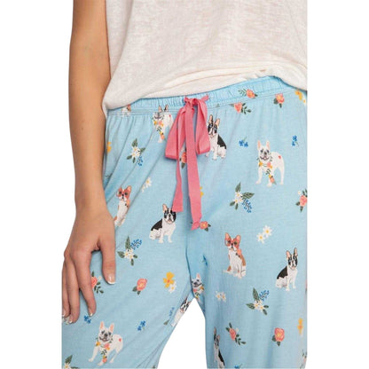 Light Blue - Side - PJ Salvage Womens-Ladies Playful Lounge Pants