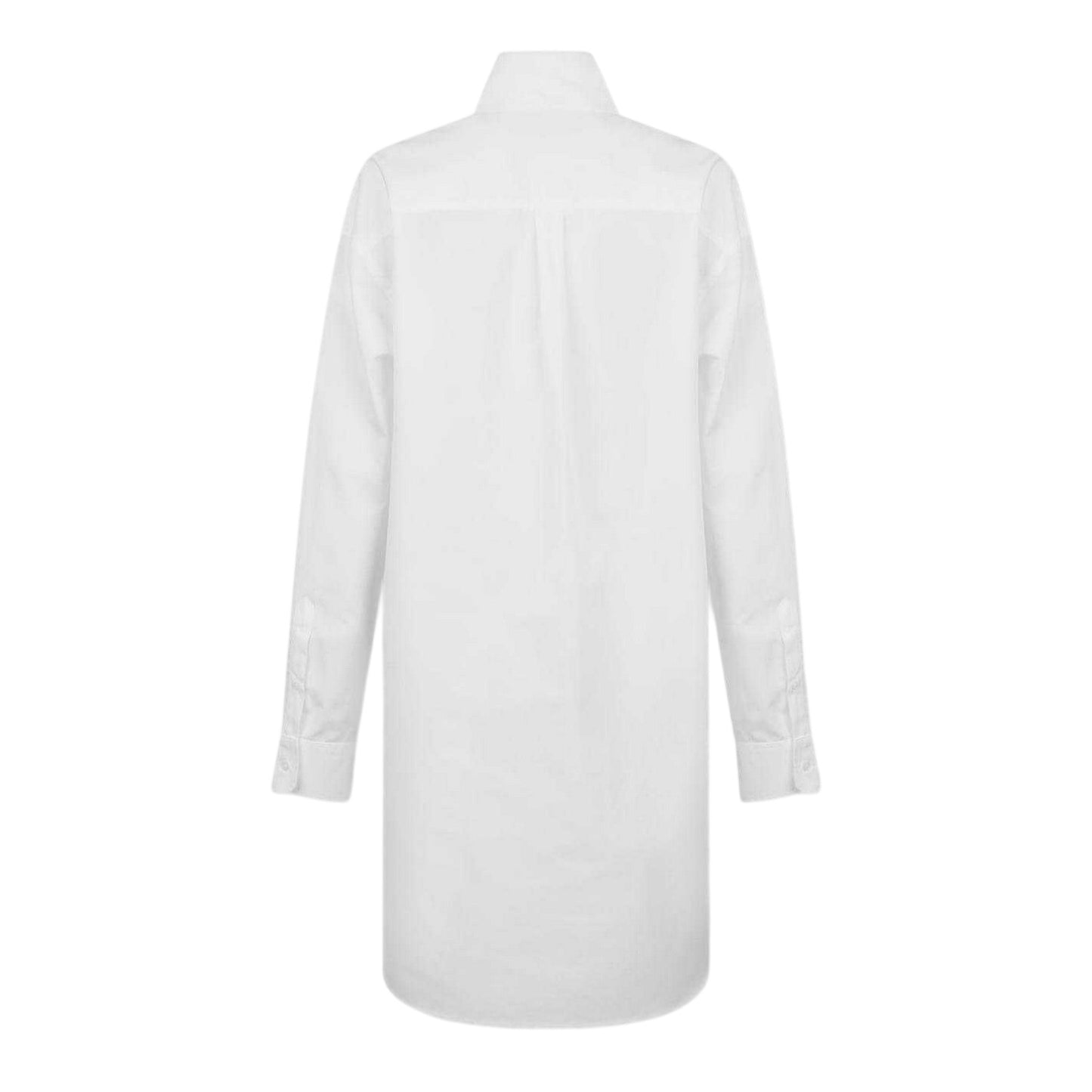 White - Back - Ami Paris Womens-Ladies Tie Neck Long-Sleeved Shirt Dress