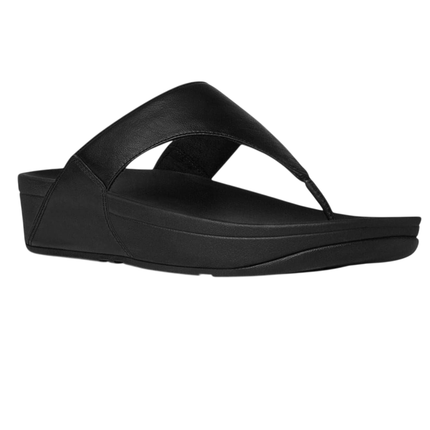 Black - Side - FitFlop Womens-Ladies Lulu Leather Platform Sandals