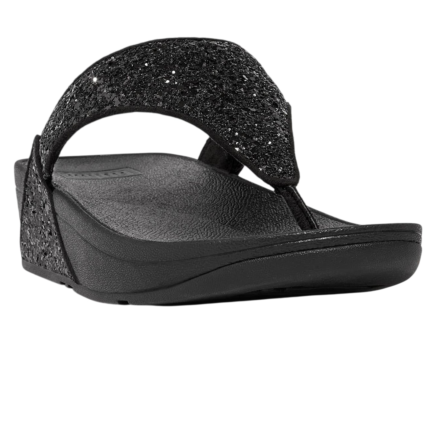 Black - Side - FitFlop Womens-Ladies Lulu Glitter Sandals