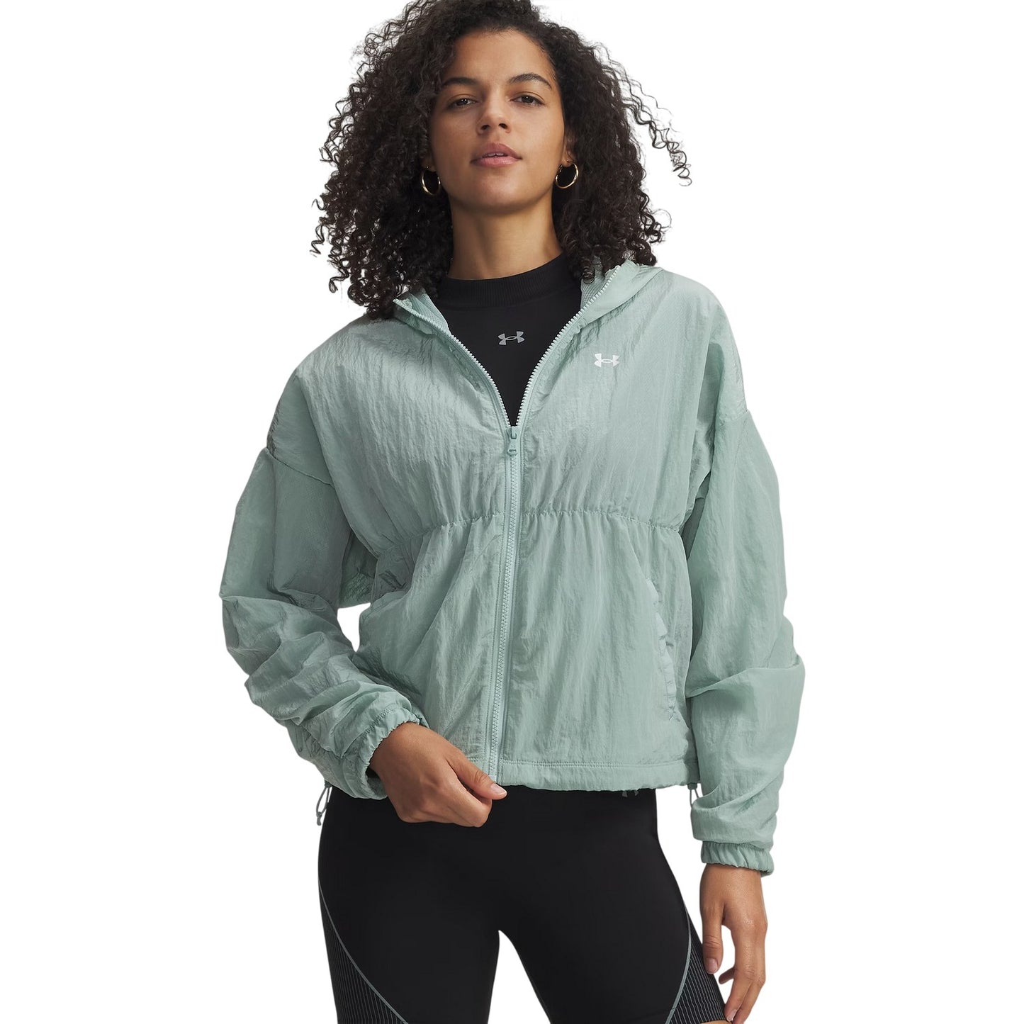 Blue-White - Front - Under Armour Womens-Ladies Rival Woven Lightweight Jacket