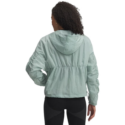 Blue-White - Back - Under Armour Womens-Ladies Rival Woven Lightweight Jacket