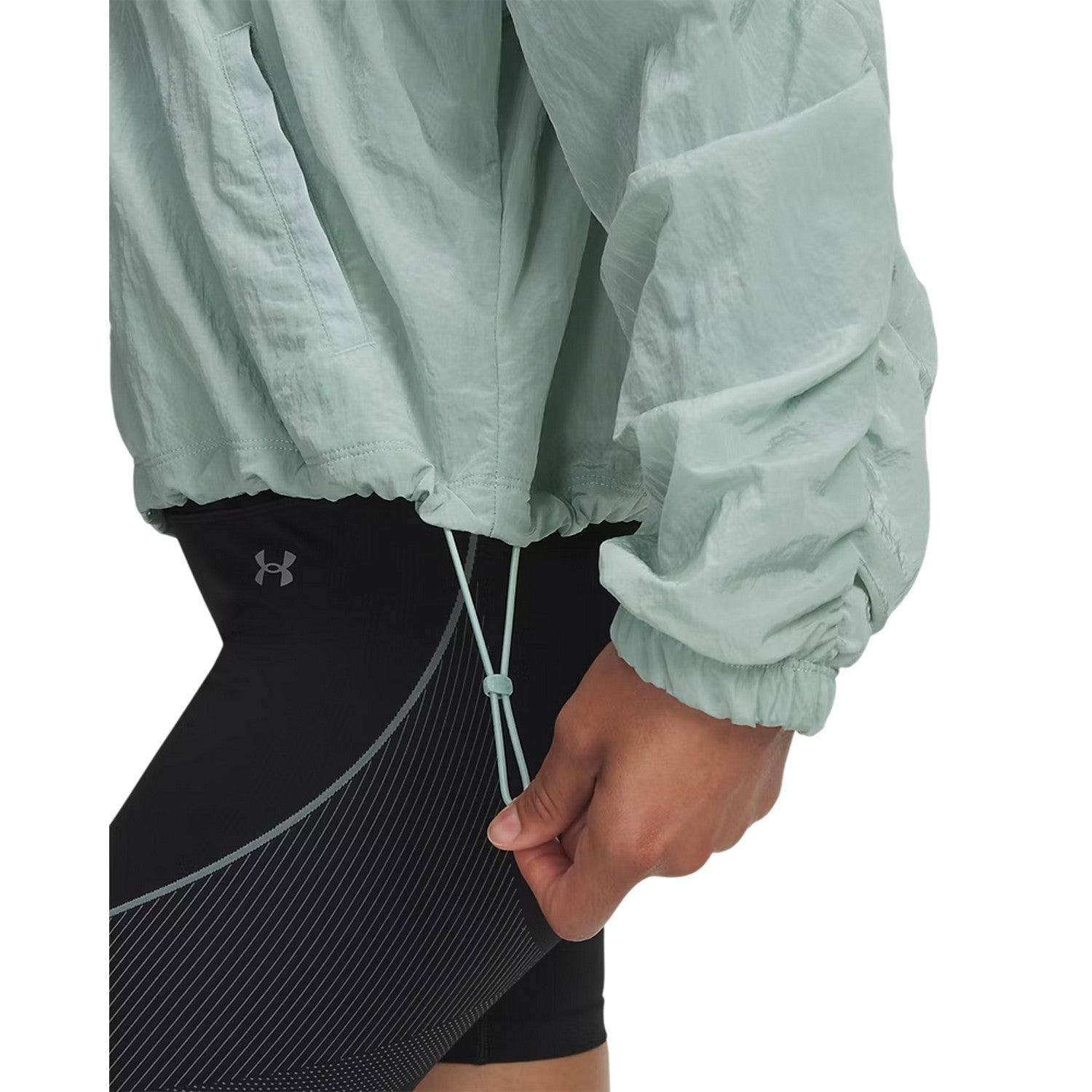Blue-White - Side - Under Armour Womens-Ladies Rival Woven Lightweight Jacket
