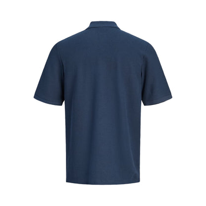 Navy Blazer - Back - Jack And Jones Mens Half Zip Plus Polo Shirt