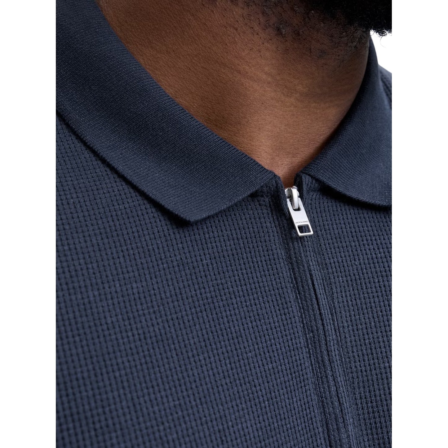 Navy Blazer - Side - Jack And Jones Mens Half Zip Plus Polo Shirt
