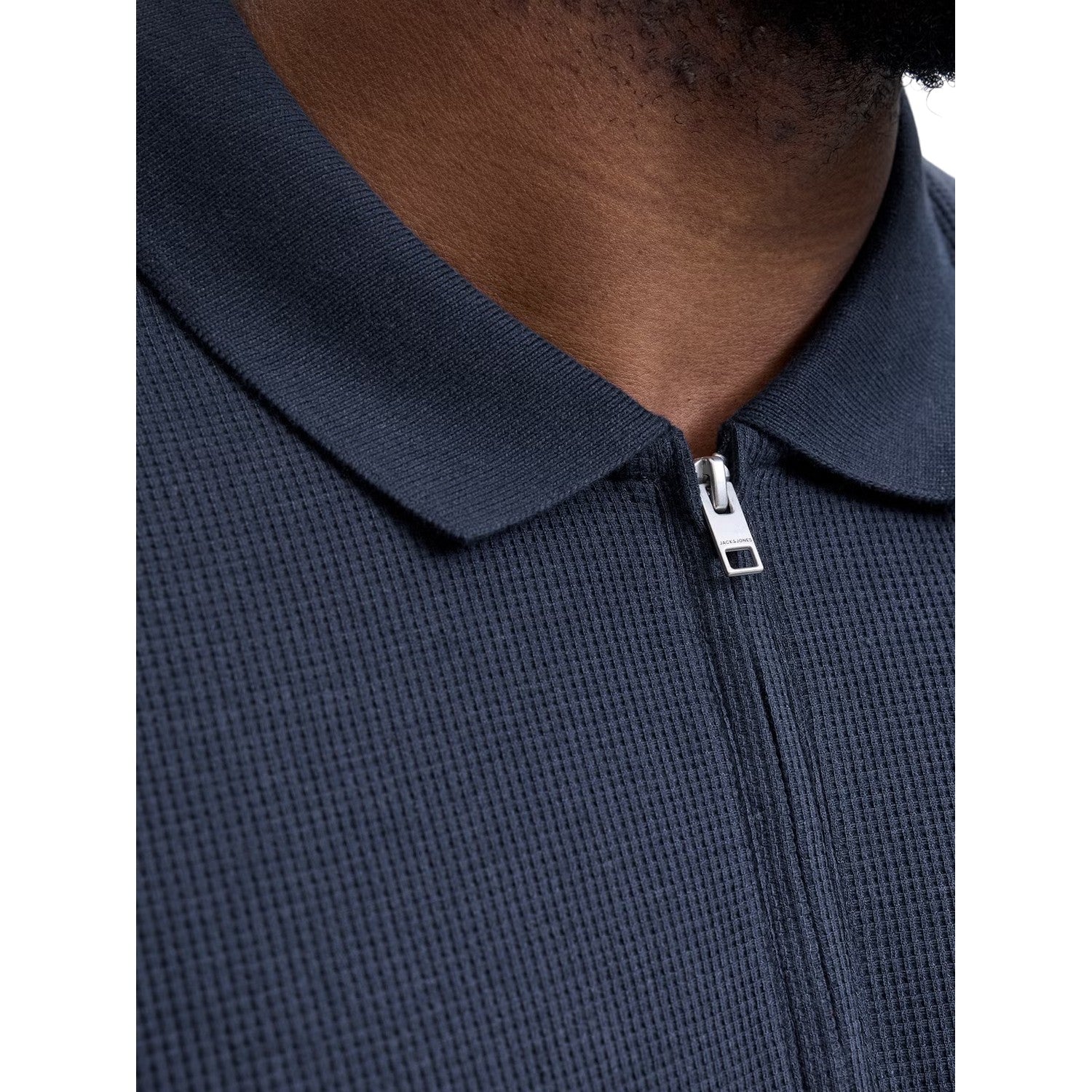 Navy Blazer - Side - Jack And Jones Mens Half Zip Plus Polo Shirt