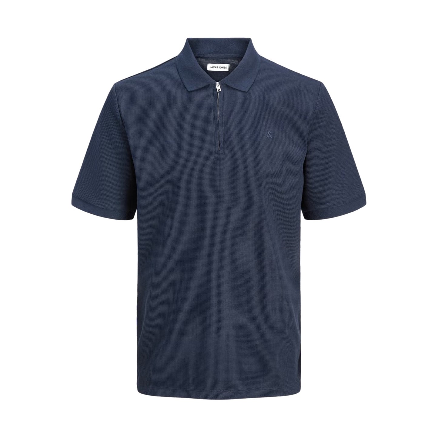 Navy Blazer - Front - Jack And Jones Mens Half Zip Plus Polo Shirt