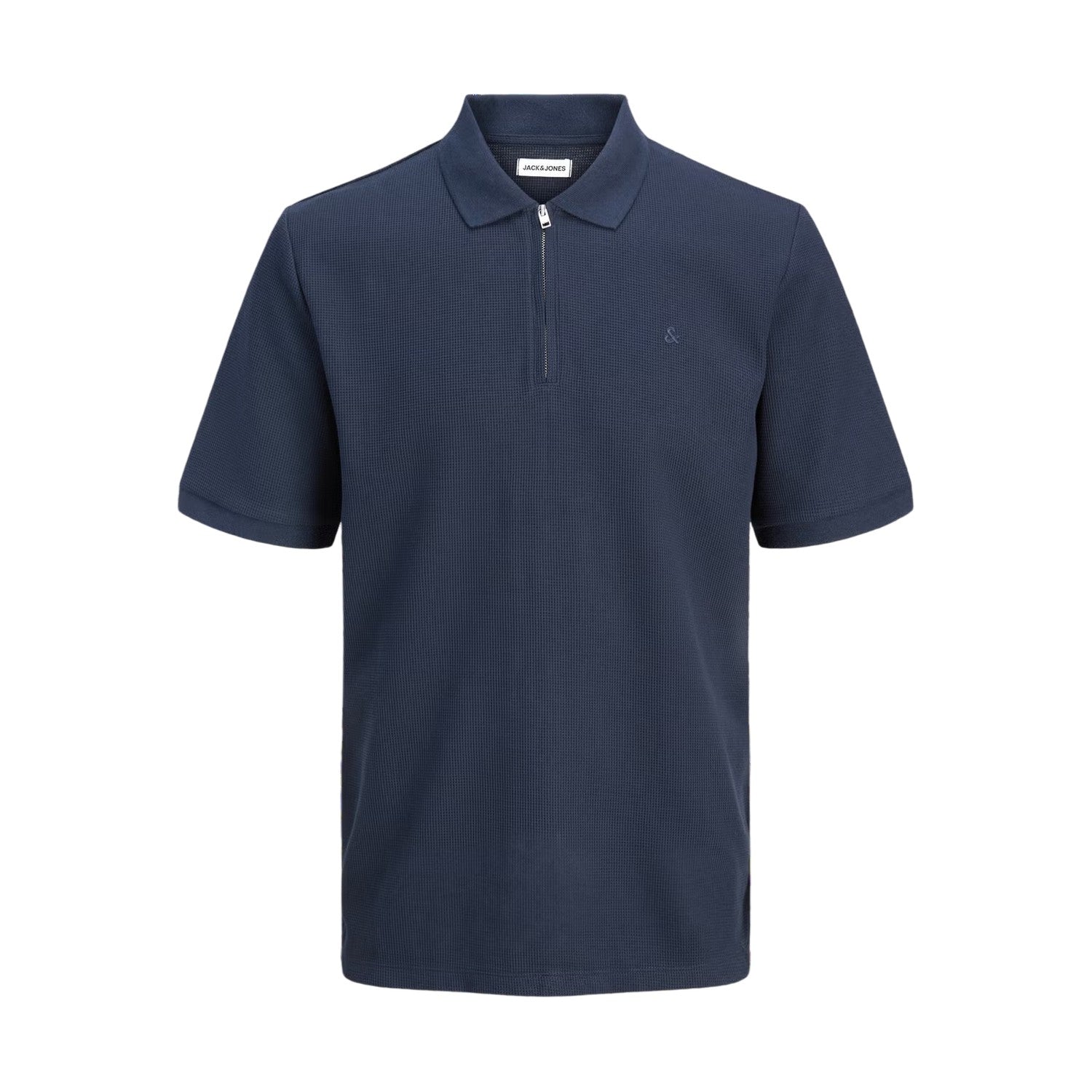 Navy Blazer - Front - Jack And Jones Mens Half Zip Plus Polo Shirt