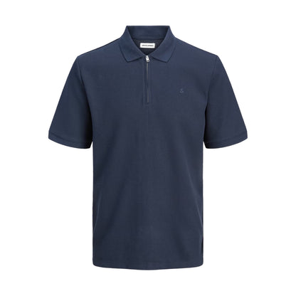 Navy Blazer - Front - Jack And Jones Mens Half Zip Plus Polo Shirt