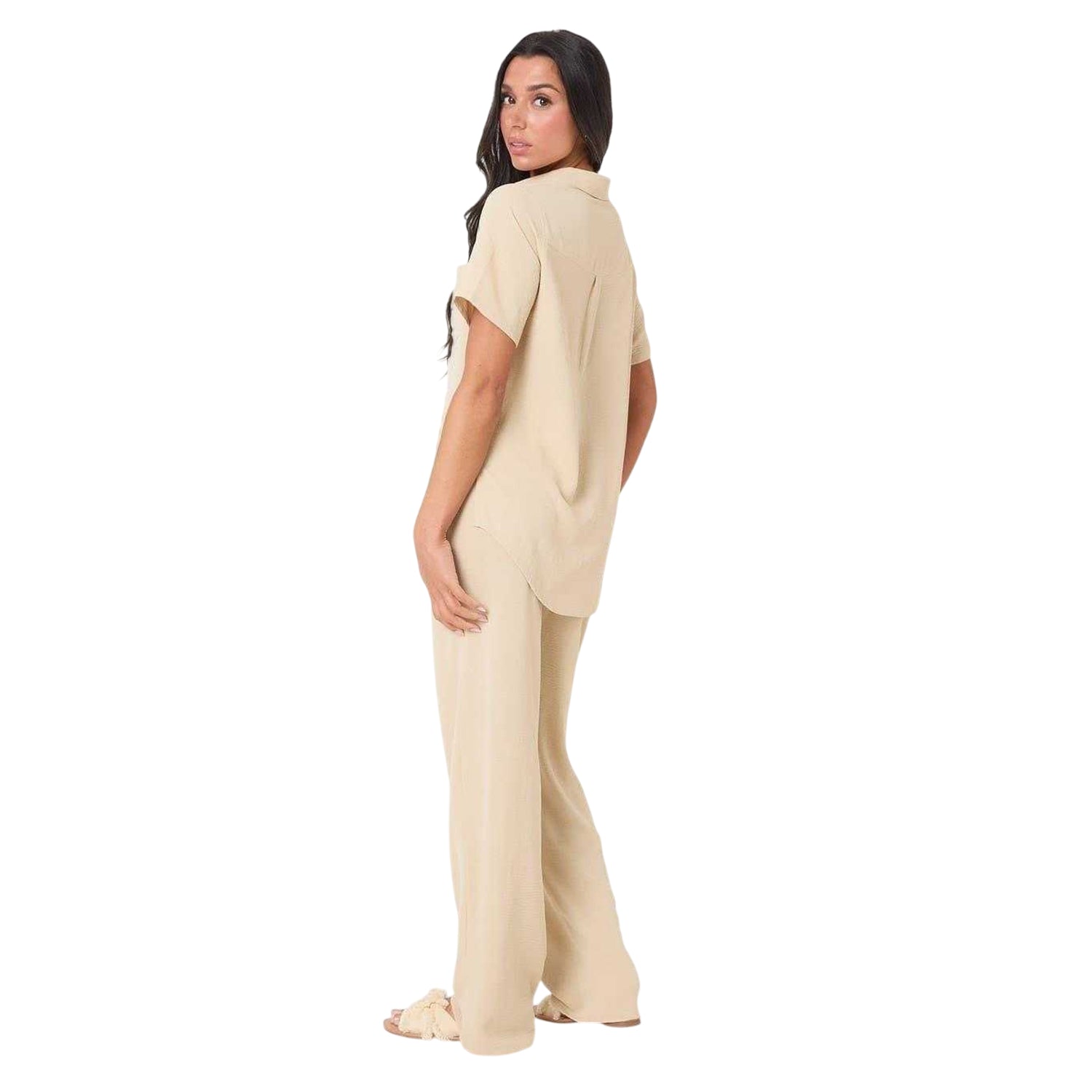 Neutral - Back - I Saw It First Womens-Ladies Crepe Wide Leg Trousers