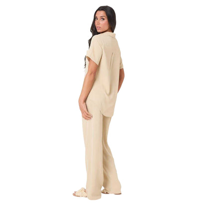 Neutral - Back - I Saw It First Womens-Ladies Crepe Wide Leg Trousers