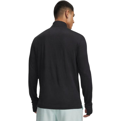 Black-Reflective Black - Back - Under Armour Mens Velociti Quarter Zip Fitted Long-Sleeved Top