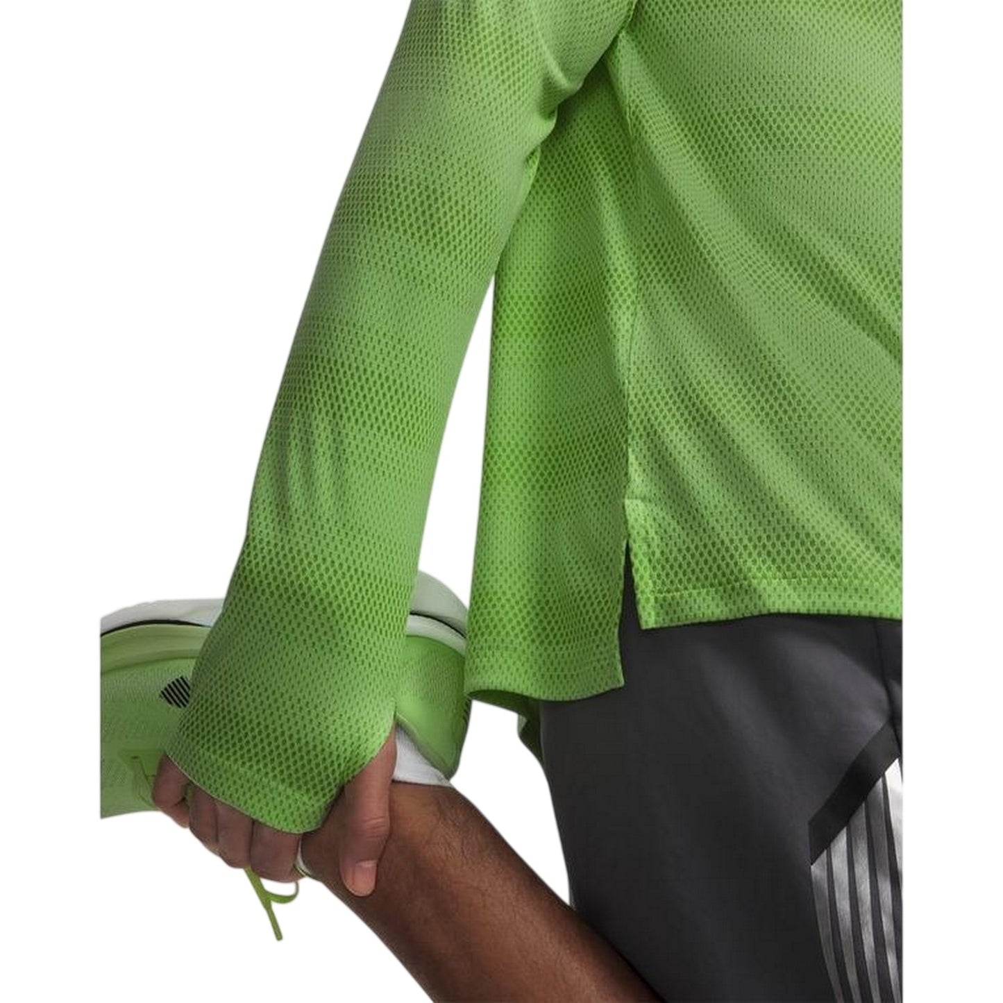 Lime-Reflective - Side - Under Armour Mens Velociti Quarter Zip Fitted Long-Sleeved Top