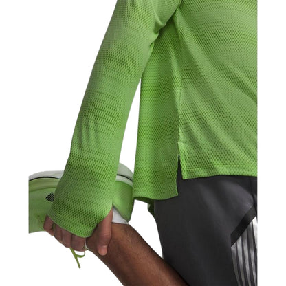 Lime-Reflective - Side - Under Armour Mens Velociti Quarter Zip Fitted Long-Sleeved Top