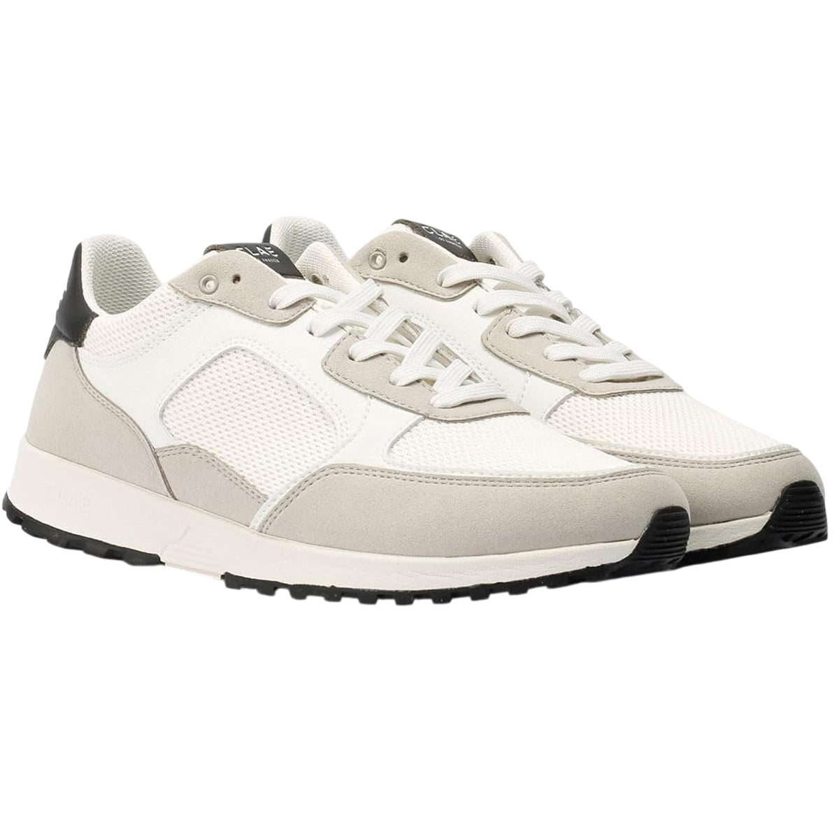 White-Navy - Pack Shot - CLAE Childrens-Kids Contrast Low Trainers