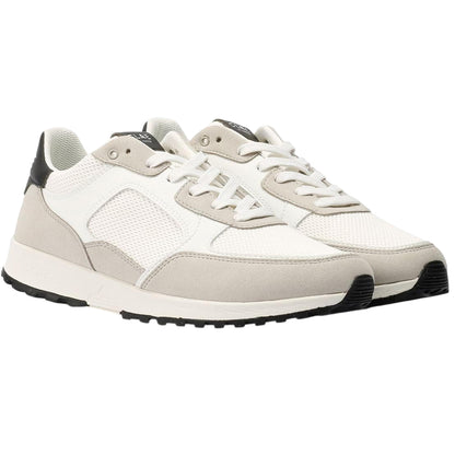 White-Navy - Pack Shot - CLAE Childrens-Kids Contrast Low Trainers