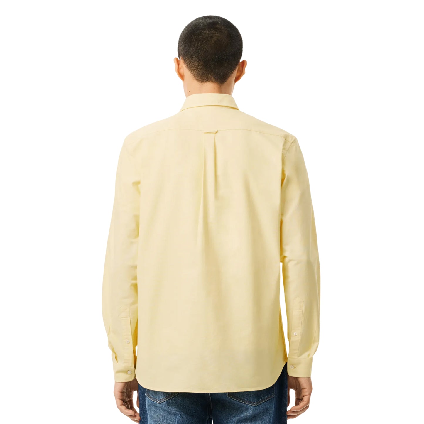 Yellow - Back - Lacoste Womens-Ladies Poplin Oversized Shirt
