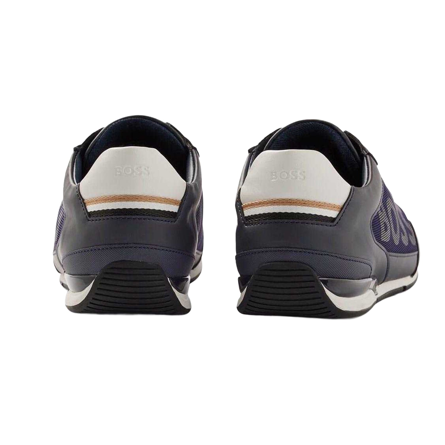 Dark Blue - Back - Boss Mens Saturn Slip-on Trainers