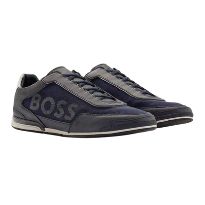 Dark Blue - Front - Boss Mens Saturn Slip-on Trainers