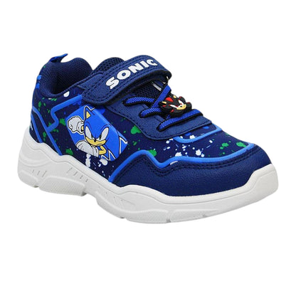 Blue - Side - Sonic The Hedgehog Childrens-Kids Sonic Low Trainers
