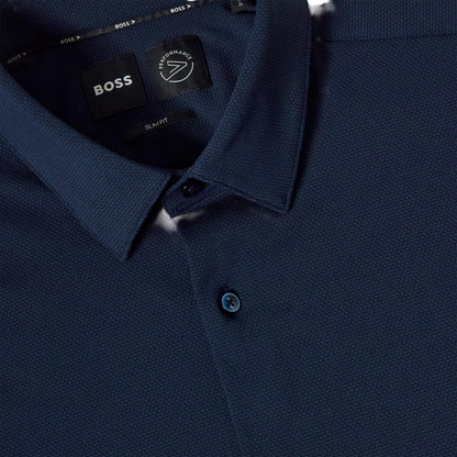 Dark Blue - Side - Boss Mens Oxford Point Collar Long-Sleeved Shirt