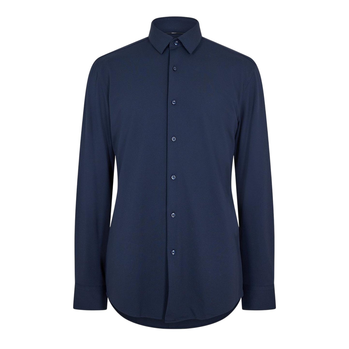 Dark Blue - Front - Boss Mens Oxford Point Collar Long-Sleeved Shirt