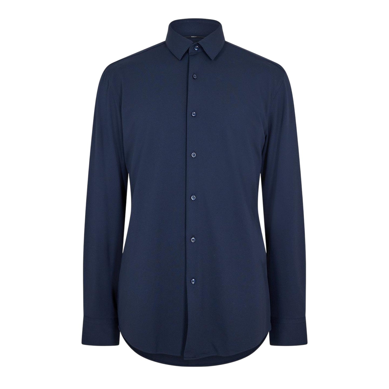 Dark Blue - Front - Boss Mens Oxford Point Collar Long-Sleeved Shirt